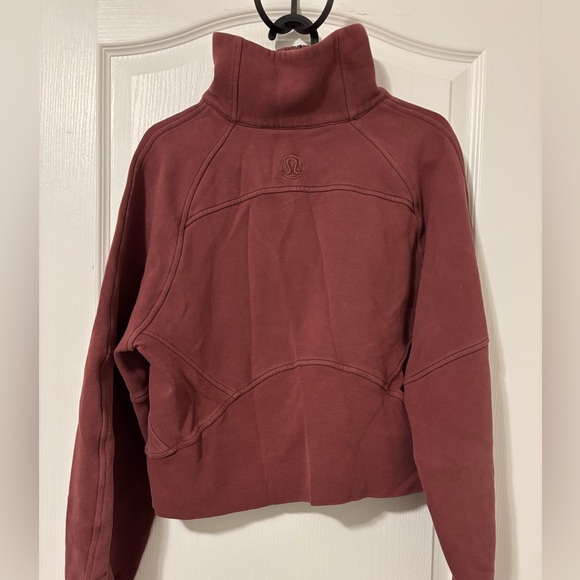 EUC Lululemon Womens Scuba half zip funnel neck sweater - smokey red XS/S - Picture 5 of 5